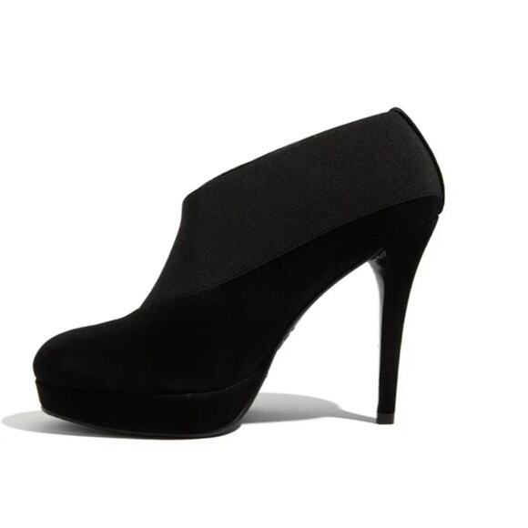 Stuart Weitzman Great Neck Suede Bootie Ankle Boot Slim Heel Round Platform 11 - Picture 2 of 9